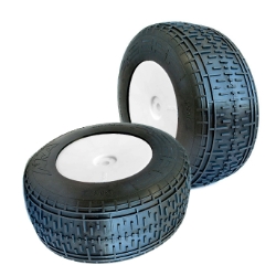 Tire Rim Combo!AKA Rebar Super Soft w/ Red Insert on Rulux White Rims