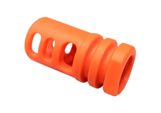 Matrix Shark Type Orange Flashhider for Airsoft AEG Rifles - 14mm Positive