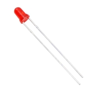 T1 (3mm) Red LED with Red Diffused Lens, Pack of 5