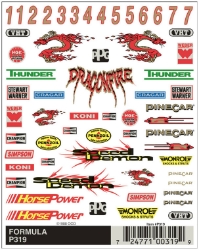 Pinecar P319 Dry Transfer,Formula