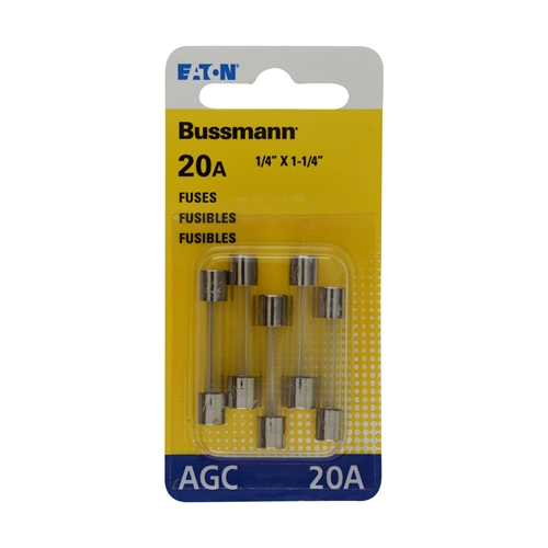 Bussman 20 Amp AGC Fuses - 5 pack