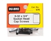 Dubro 6-32 x 3/4in Socket Head Cap Screws (4) - DUB576