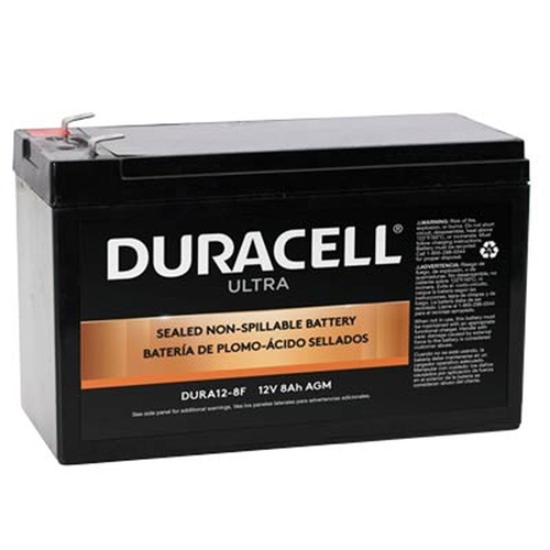 Duracell Ultra 12V SLA Sealed Lead Acid 8AH AGM Battery with F1 Terminals