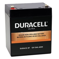 Duracell Ultra 12V SLA Sealed Lead Acid 5AH Deep Cycle AGM Battery with F1 Terminals