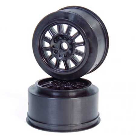 Front Rulux Wheel, Black: SC10 (2)