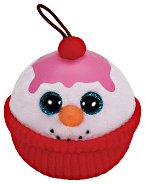 TY Snowman Ornament /Pink Icing