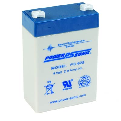 Powersonic PS-628 6V 2.9AH AGM SLA Battery with F1 Terminals