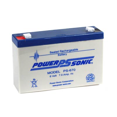 Powersonic PS-670F 6V 7AH AGM SLA Battery with F1 Terminals