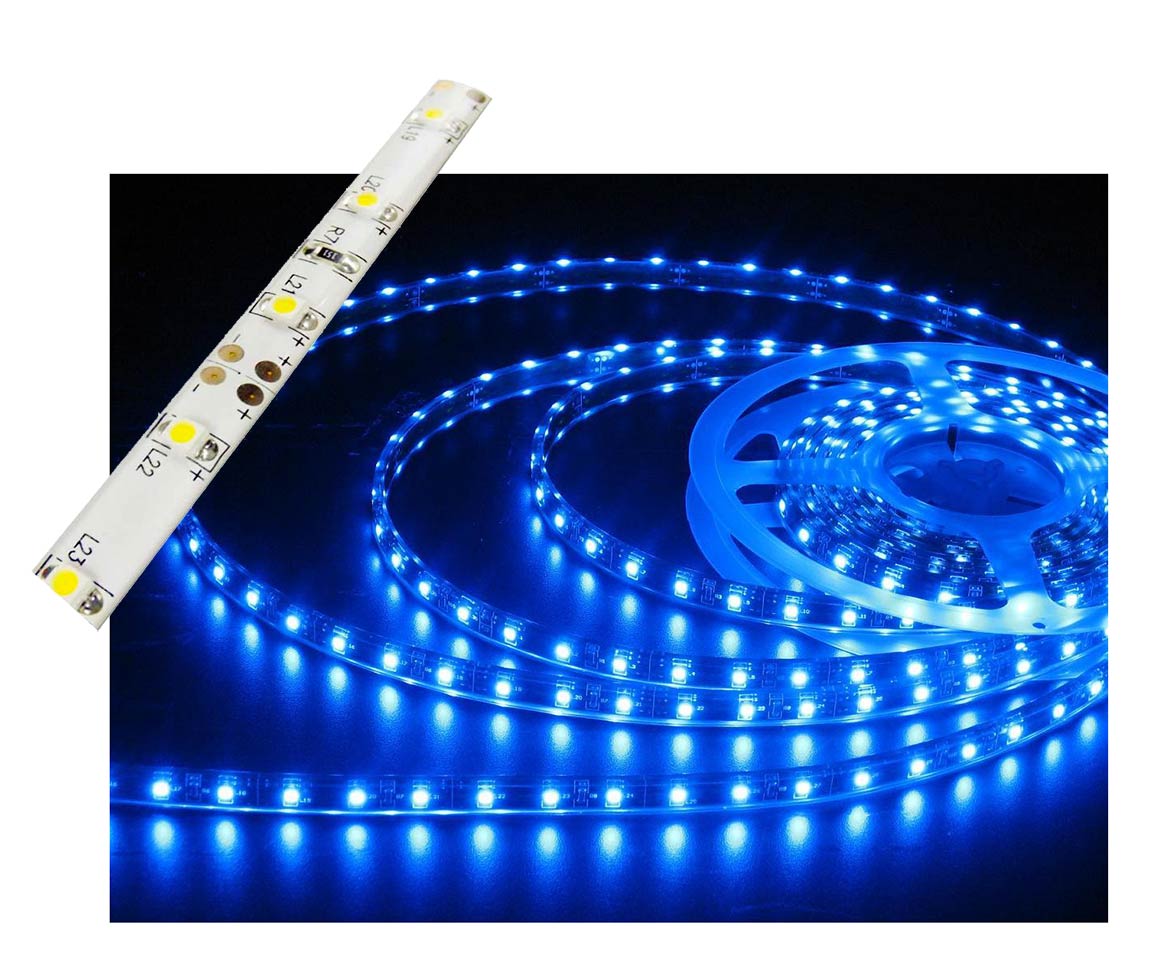 Self-Adhesive Waterproof 2 inch 3 Lights LED Light Strip - Blue
